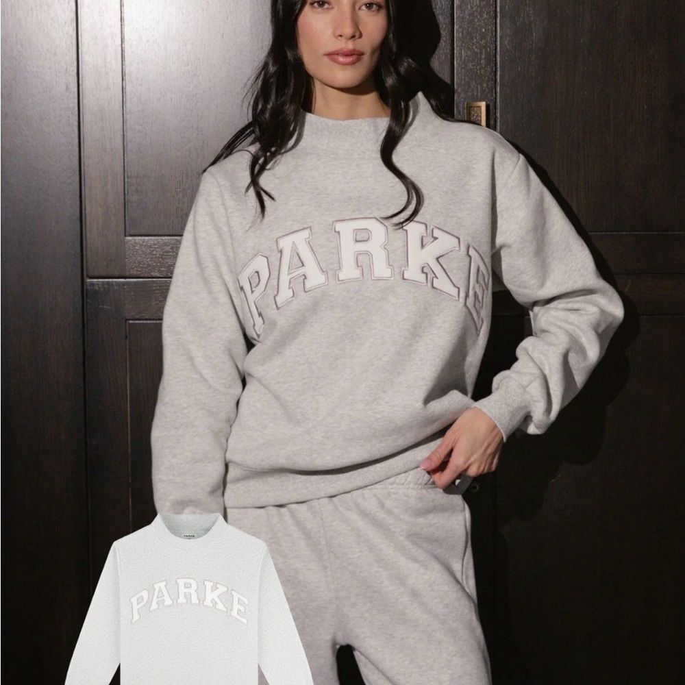 NIB Parke Varsity Fleece Mockneck Metallic